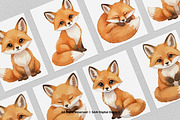 15 Bundle Watercolor Baby Fox Wild, an Animal Illustration by Morspective (Thumbnail 3 of 8)