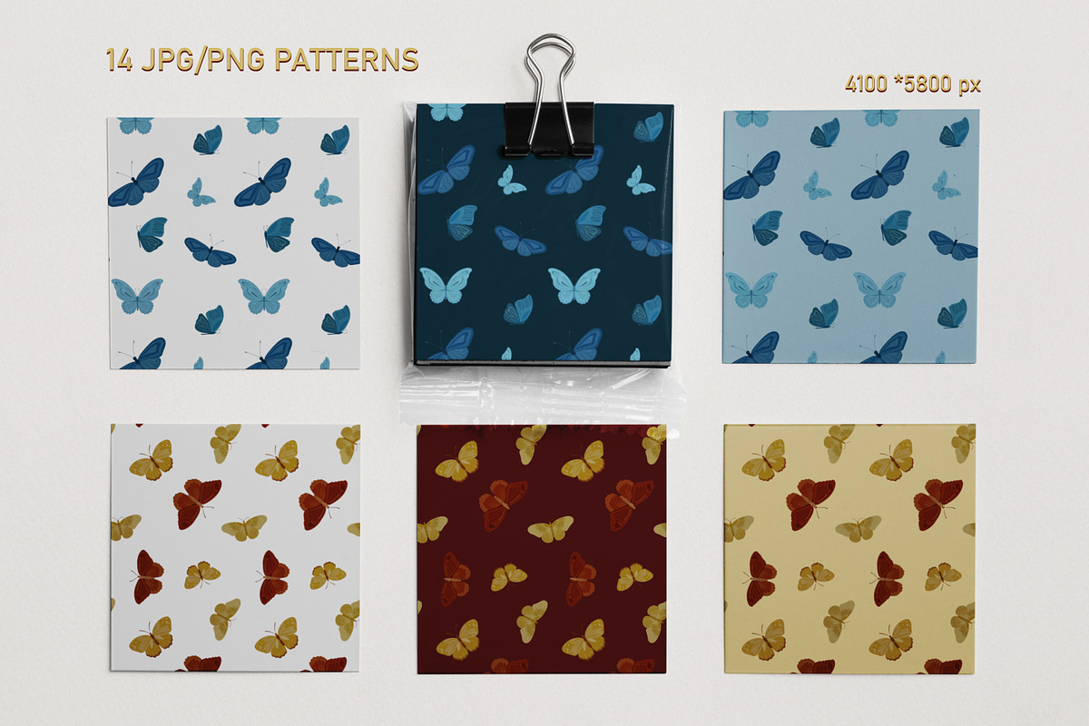 Pastel Butterfly Clipart & Pattern, an Animal Illustration by Vaniuta_Art (Photo 8 of 12)