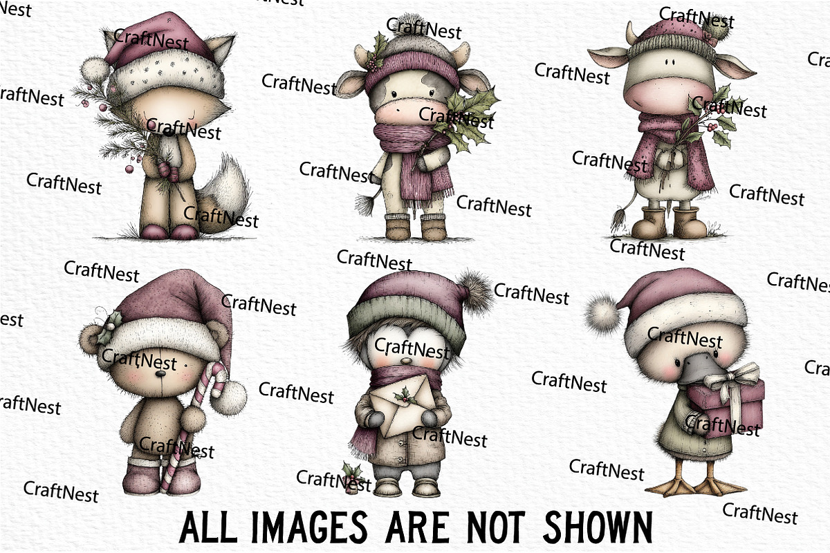 Whimsical Christmas Clipart Bundle, an Illustration by Craft Nest (Photo 3 of 5)