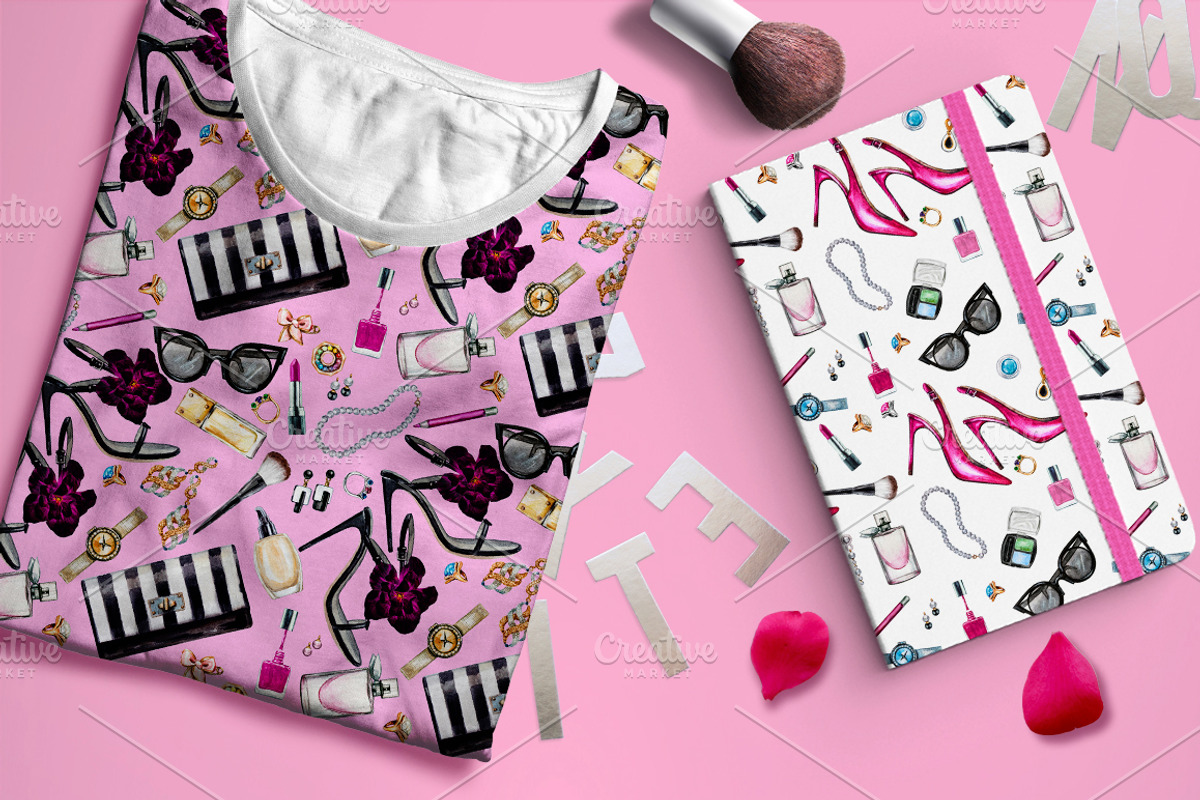 Big set of female accessories, an Object Illustration by Lina's store (Photo 8 of 9)