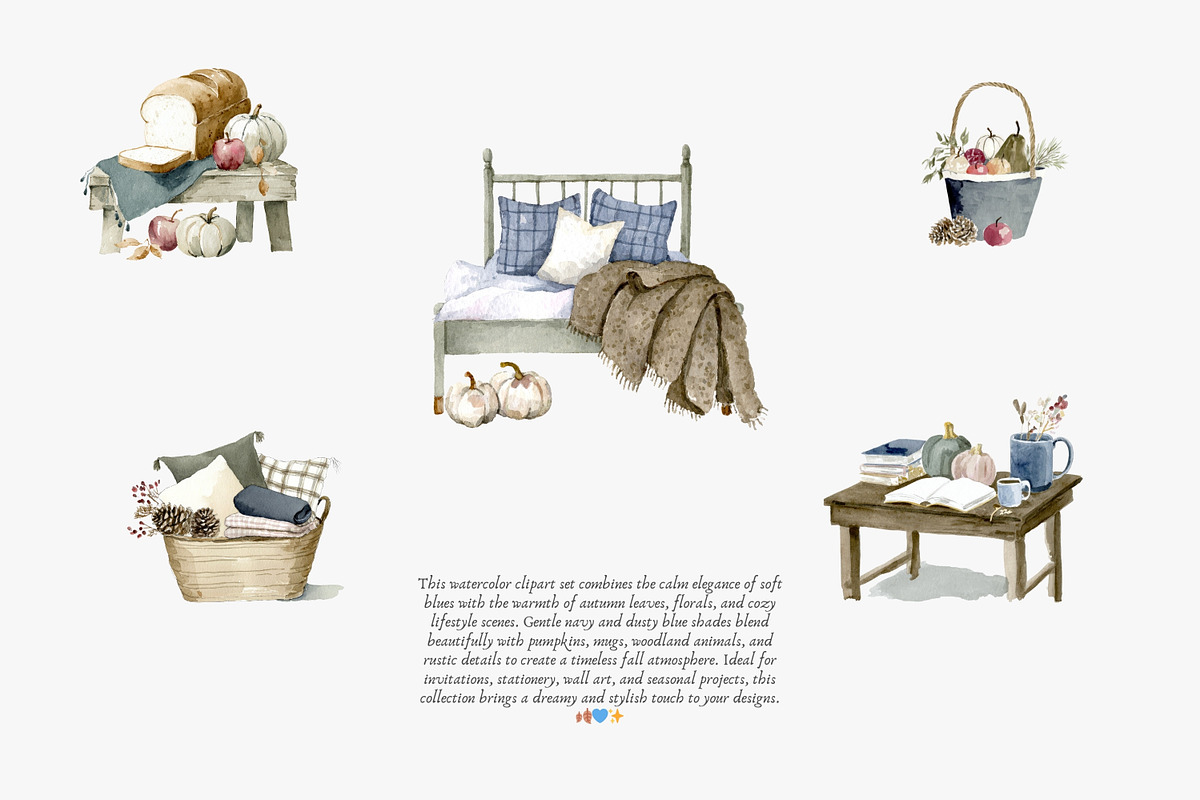 cozy autumn charm clipart set, a Decorative Illustration by Patishop Art (Photo 5 of 11)