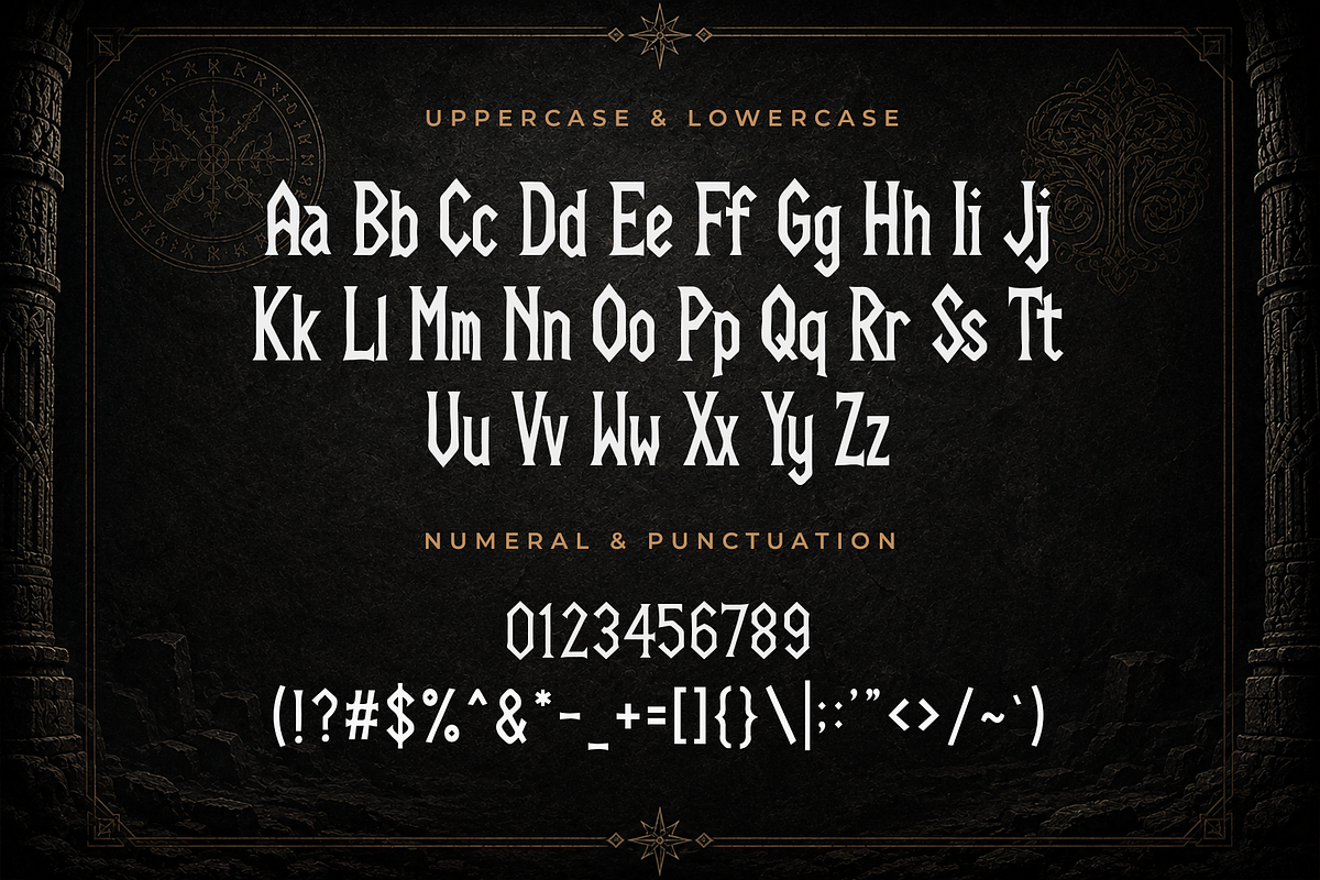Nostic Runic - Mystic Display Font, a Serif Font by overlaytemplates (Photo 4 of 5)