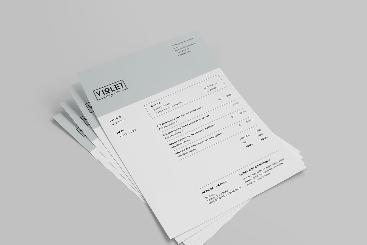 Invoice Template, a Stationery Template by UX-group (Photo 2 of 4)