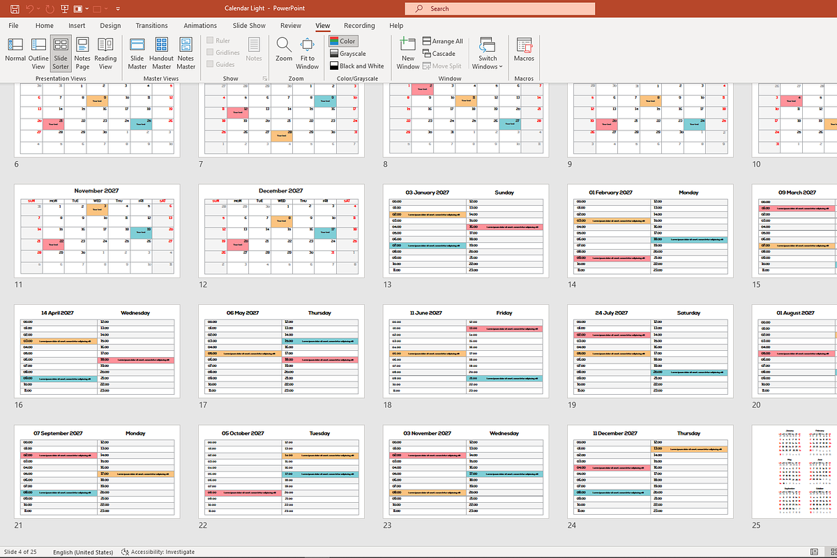 CALENDAR 2027 PowerPoint Template, a Presentation Template by ...