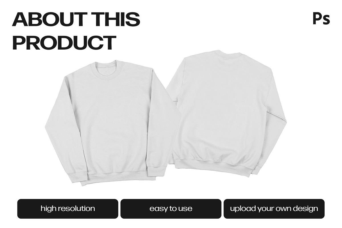 Sweater Template | Crewneck Mockup, a Hoody Mockup by sophiesconcepts (Photo 2 of 3)