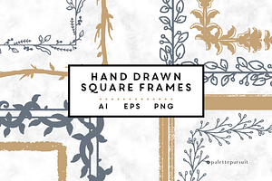 Vector/PNG textured square frames