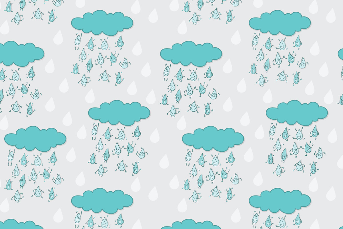 Happy rain set of pattern and card. preview 3