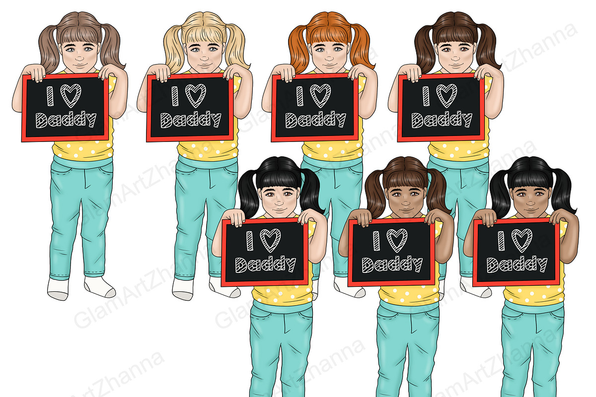 Fathers Day Clipart | Family Clipart, a Person Illustration by GlamArtZhanna (Photo 5 of 5)