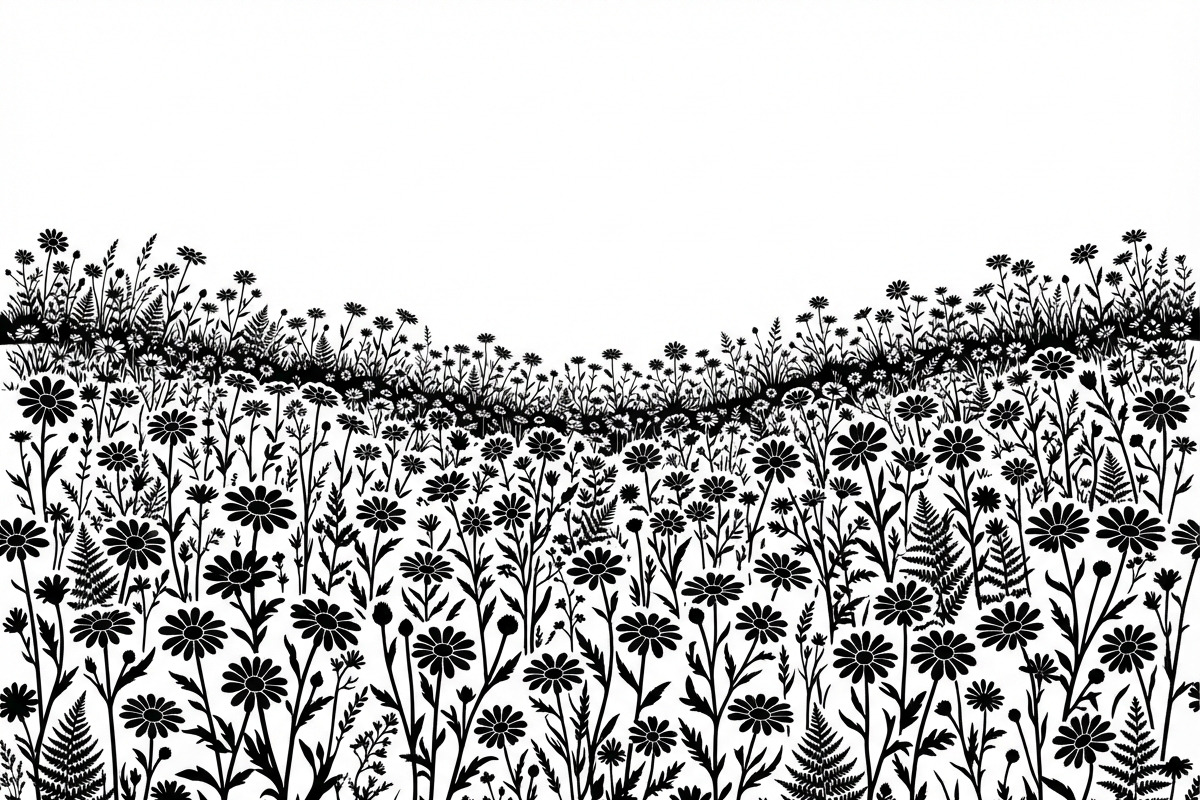 60 Daisy Flower Field Silhouette, a Seasonal Illustration by Amazin_art (Photo 12 of 35)