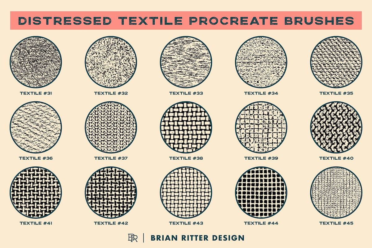 Distressed Textile Procreate Brushes, a Brush Add-On by Brian Ritter Design (Photo 7 of 9)
