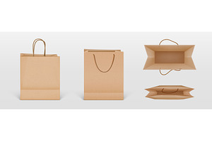 Brown paper bag collection with rope, an Illustration by art PVP - market