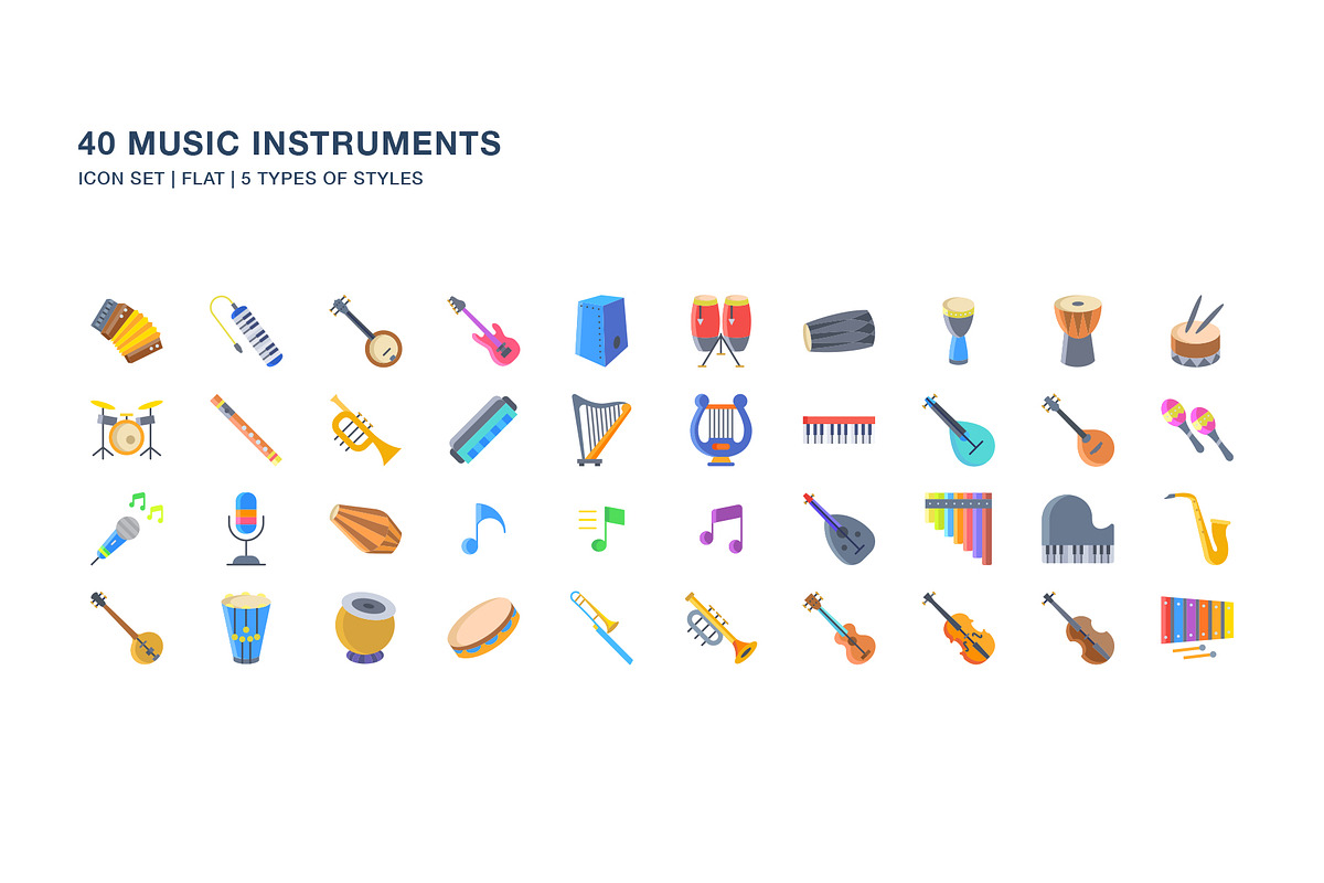 Music Instruments icon set, an Icon by Icongeek26 (Photo 3 of 6)