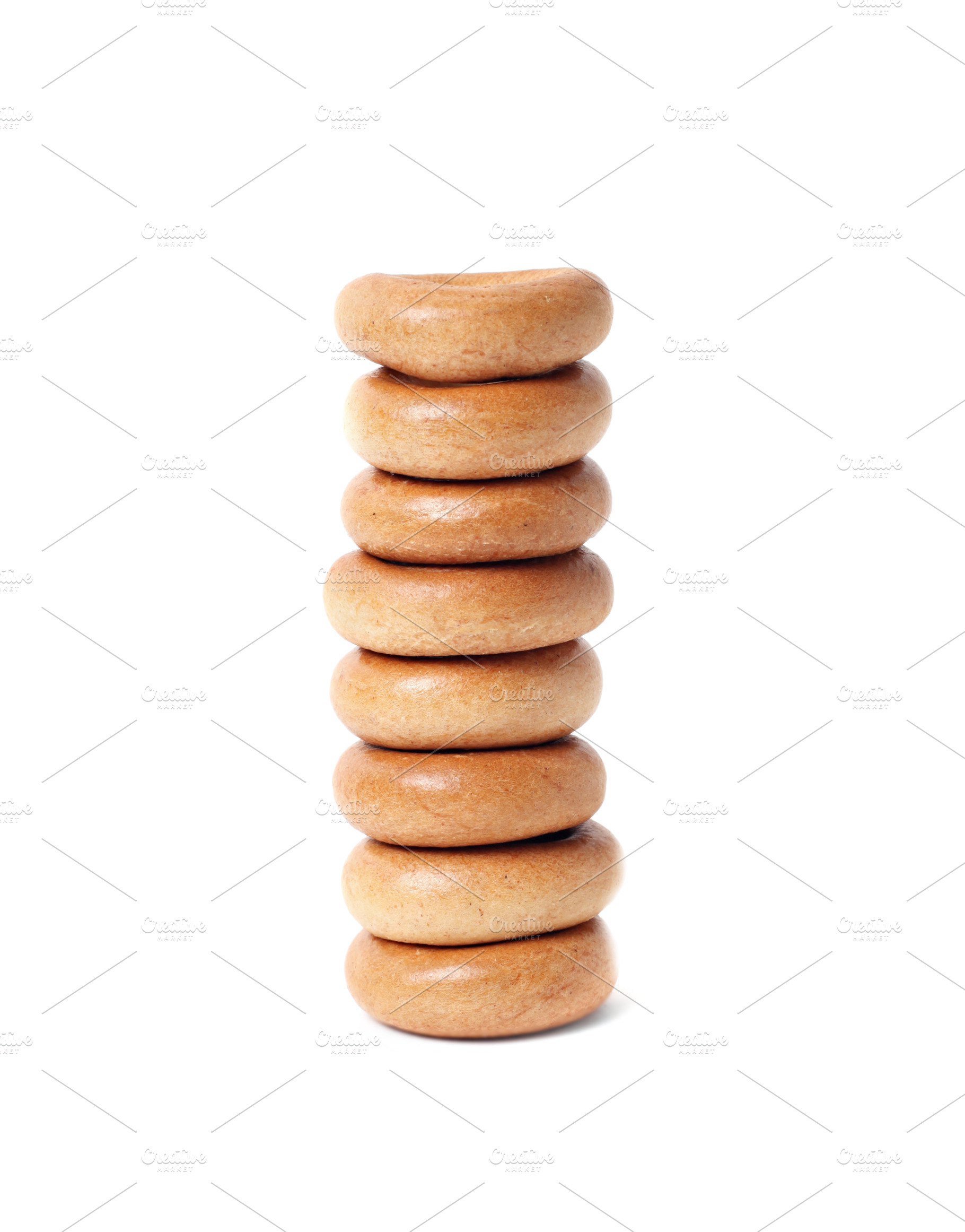 Bread rings isolated, a Photo by saiko3p