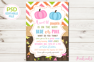 Gender Reveal Baby Shower Invite