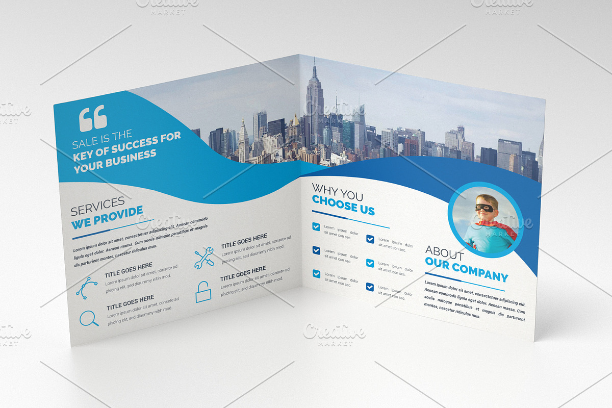 Square Bifold Brochure Template, a Brochure Template by Alice_s (Photo 4 of 10)
