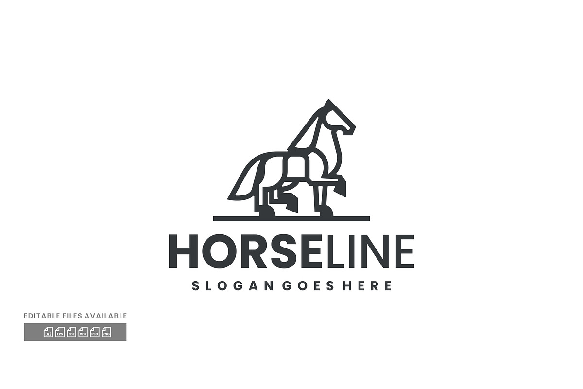 Horse Line Art Logo, a Branding & Logo Template by ivan_artnivora