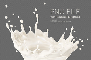 Milk yoghurt splash crown. PNG+JPG