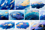 Deep Blue Abstract Backgrounds, a Background Graphic by Elena Dorosh (Thumbnail 2 of 9)