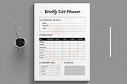Weekly Diet Planner Template Layout, a Stationery Template by MightyDesign (Thumbnail 1 of 8)