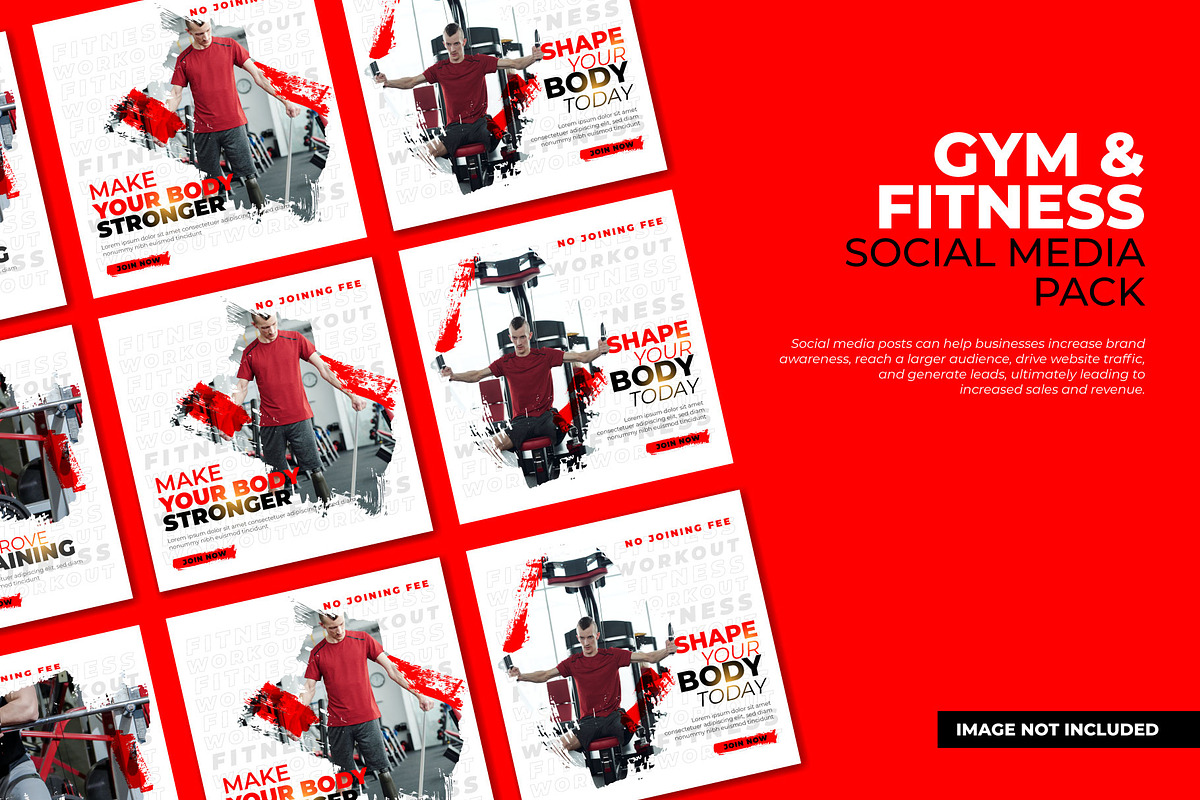 Gym and fitness banner templates, a Social Media Template by Warm Snow (Photo 1 of 3)