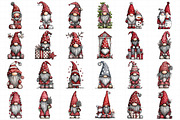 Christmas Santa Gnome Clipart, an Illustration by Daily.Designs (Thumbnail 5 of 5)