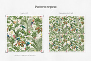 Vintage Wild Parrot Seamless Pattern, a Wallpaper Graphic by Yello_illustration (Thumbnail 3 of 14)