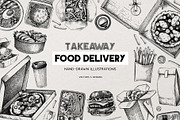 Fast Food Takeaway Menu Vectors, a Food Illustration by Yevheniia (Thumbnail 1 of 13)