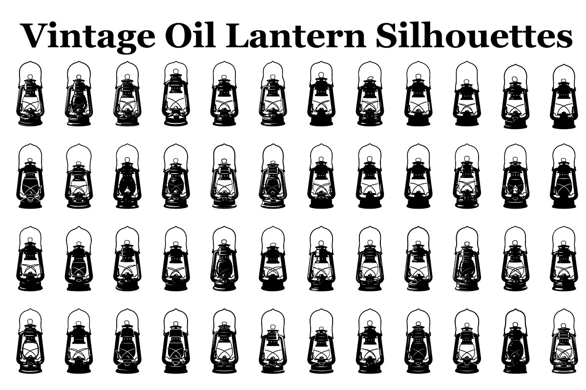 Vintage Oil Lantern Silhouettes, a Graphic by hafijul (Photo 1 of 14)