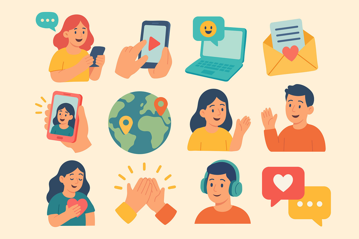 Communication Icons Set, a Technology Illustration by ananastya (Photo 10 of 12)