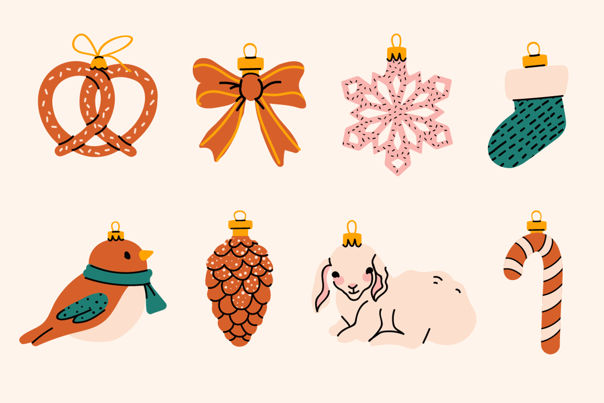 140 Cozy Retro Christmas Clipart, a Seasonal Illustration by Zeukaa (Photo 6 of 21)