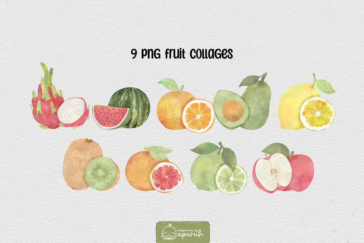 Pastel Fruits Watercolor Clipart, a Food Illustration by creationsbyapuruh (Photo 7 of 9)