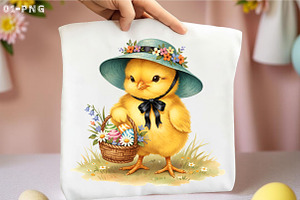 Vintage Easter Chick Png, an Illustration by Libby Wishes