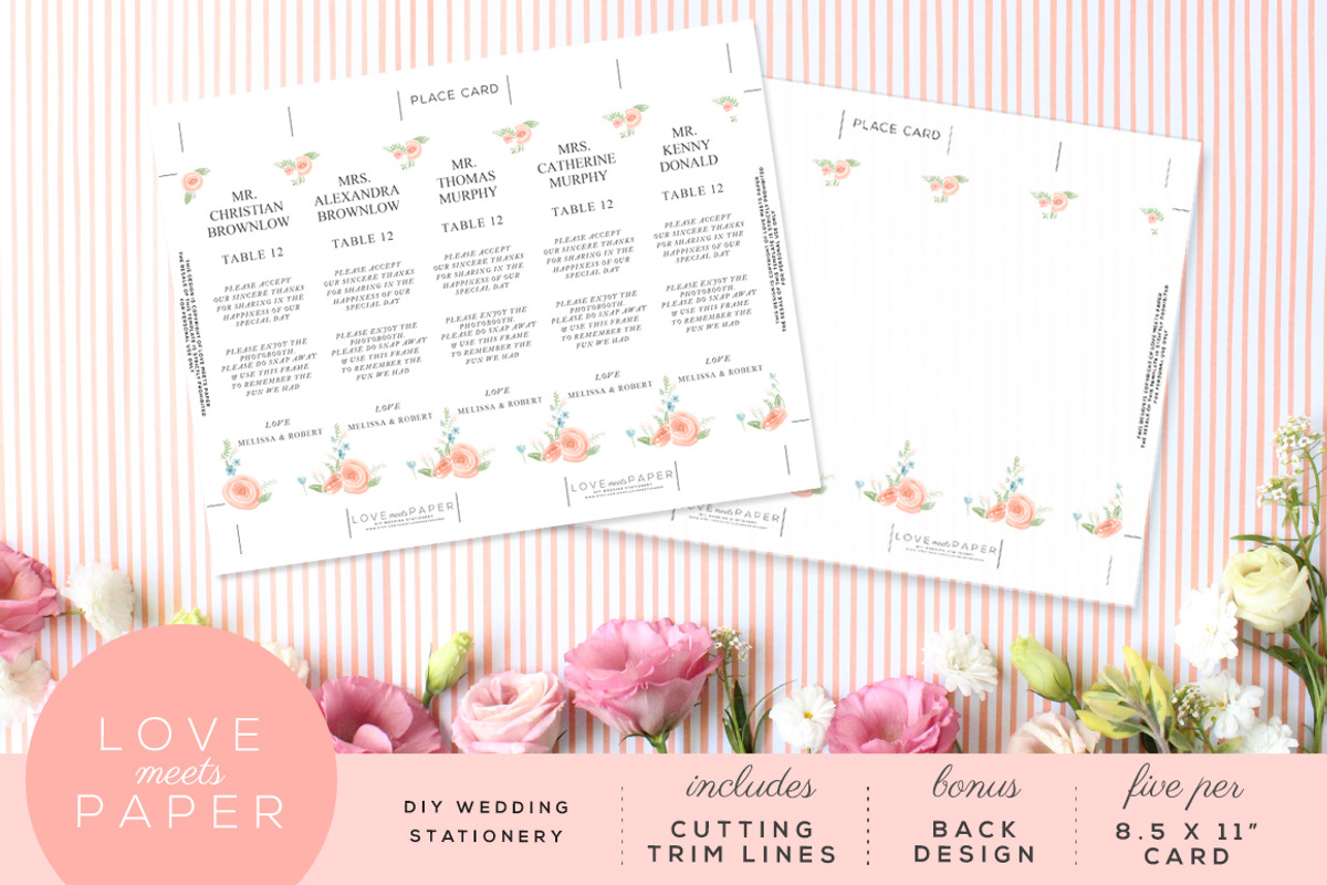 Photo Booth Table Place Card  PC1019, a Card Template by Love Meets Paper (Photo 2 of 3)