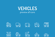 Vehicles Line Icons, an Outline Icon by PixelBazaar (Thumbnail 2 of 2)