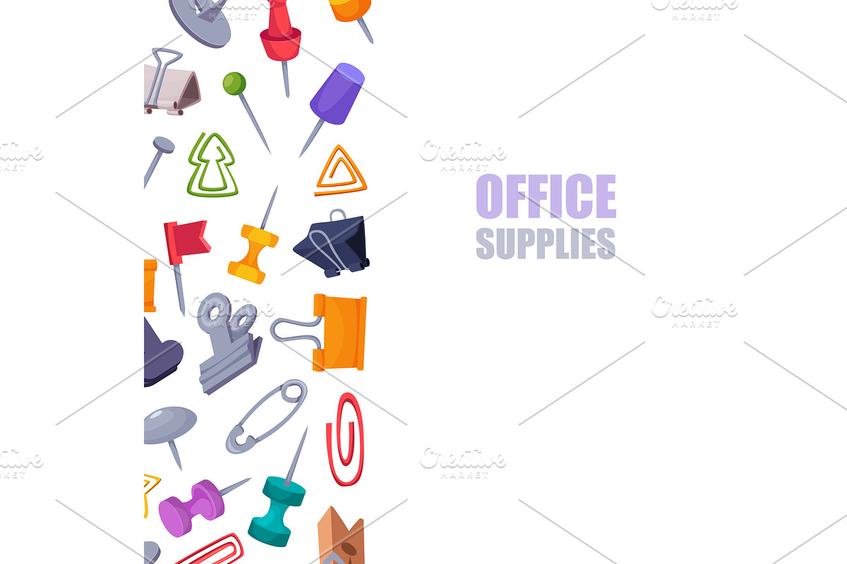 Office supplies. vertical background, a Finance Illustration by Onyx