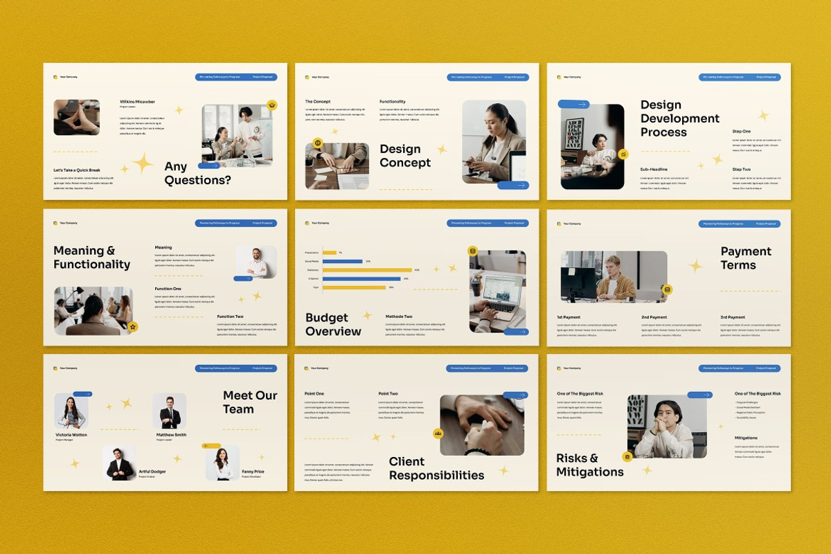 White Yellow Project Proposal PPT, a Presentation Template by graphicook (Photo 3 of 4)