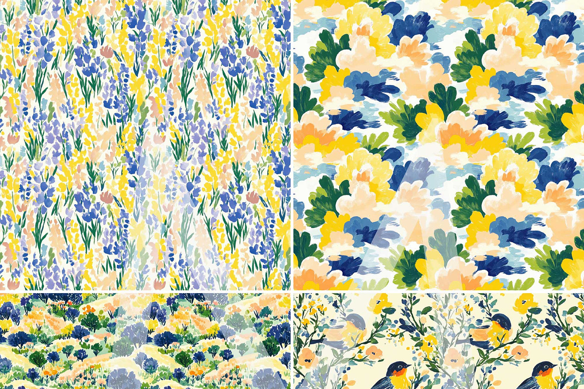 Modern Floral Seamless Patterns, a Pattern Graphic by Maishop (Photo 3 of 8)