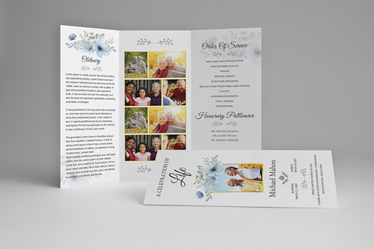 Funeral Program Template Trifold, a Brochure Template by Madhabi Studio (Photo 1 of 5)