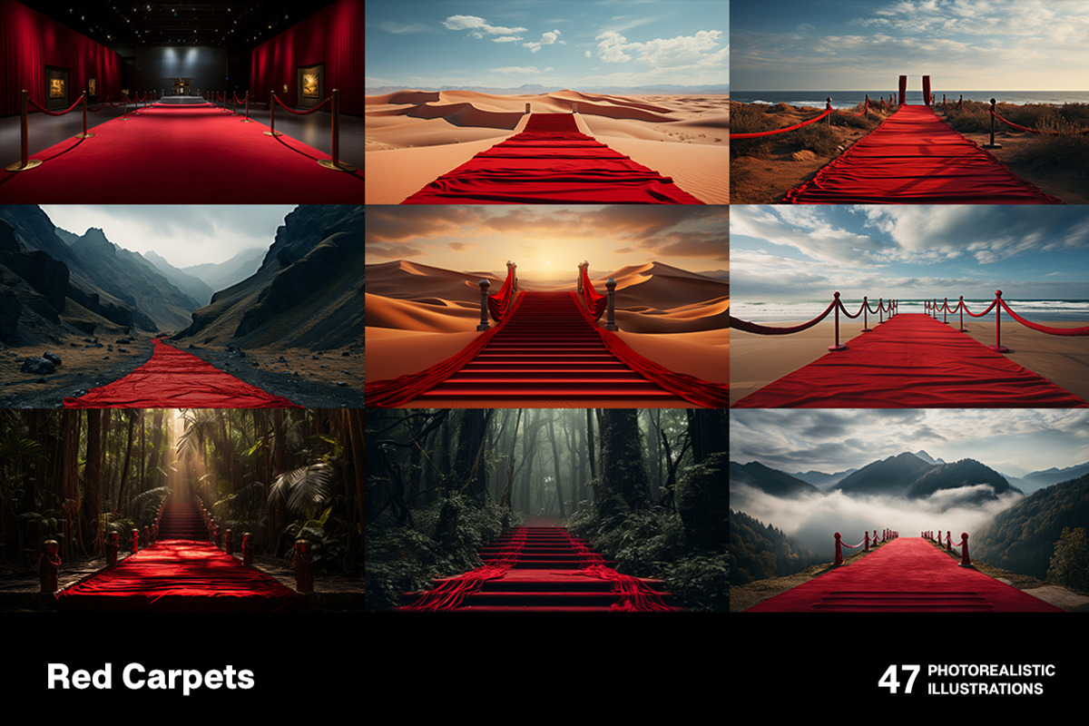 Red Carpets. 47 images, a Decorative Illustration by Handmadefont (Photo 4 of 12)
