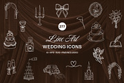 277 Hand Drawn Wedding Icons, an Object Graphic by OliaMuseDesign (Thumbnail 1 of 8)