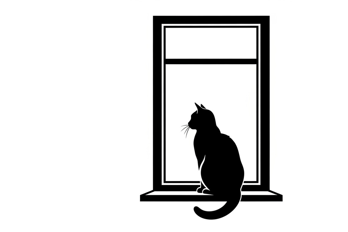 cat sitting by window silhouette, an Illustration by Amazin_art (Photo 4 of 25)