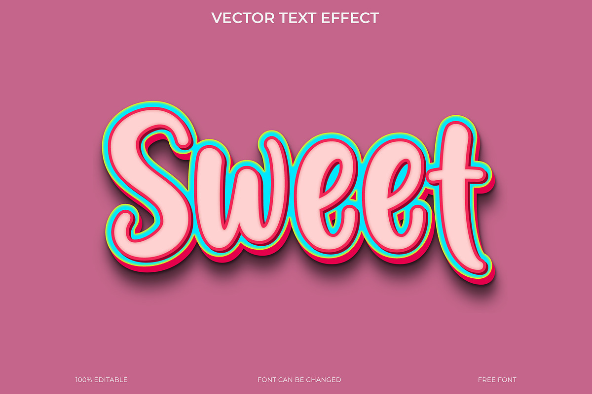 Sweet Candy 3D Text Effect EPS, an Action Add-On by Imamul001