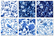 Blue Chinoiserie Seamless Pattern, a Texture Graphic by Dream Creation (Thumbnail 4 of 6)