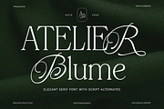 Atelier Blume - Serif & Script Font, a Script Font by agnyhasyastudio (Thumbnail 1 of 17)