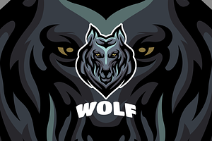 Wolf Mascot Logo Template