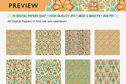 Boho Summer Orange & Aqua Patterns, a Pattern Graphic by Maishop (Thumbnail 4 of 4)