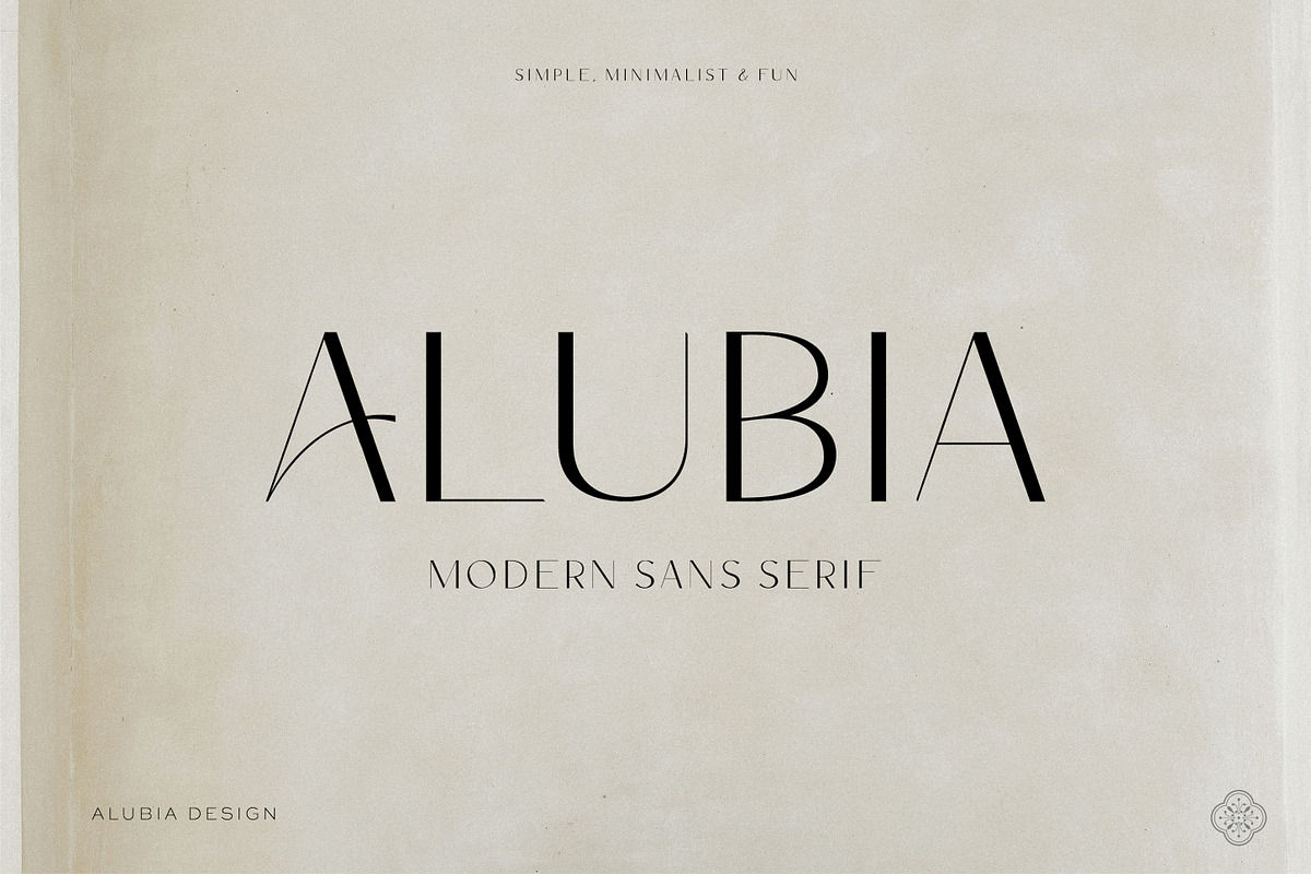 ALUBIA - modern sans serif, a Sans Serif Font by Alubia design (Photo 1 of 8)