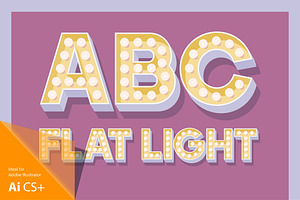 Illustration of flat lamp alphabet 3