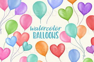 Watercolor Balloons Clipart