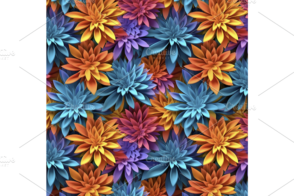 3D Seamless Floral Backgrounds, a Plants & Tree 3D Model by RobinElkthunder (Photo 2 of 10)
